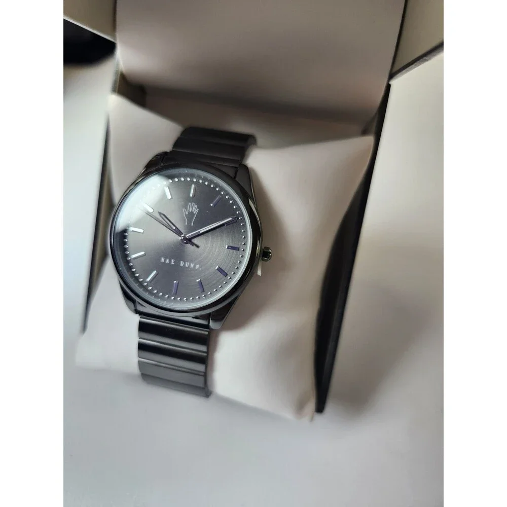 Rae Dunn Women's Round Face Black Watch